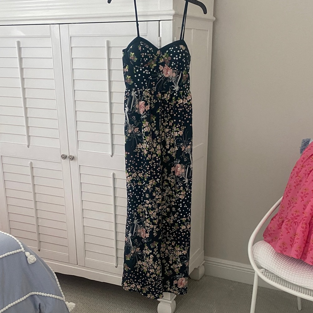 Floral Spaghetti Strap Maxi jumpsuit